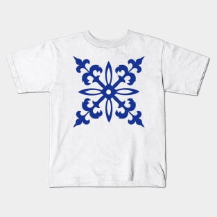 BLUE TILES DELFT PATTERN Kids T-Shirt